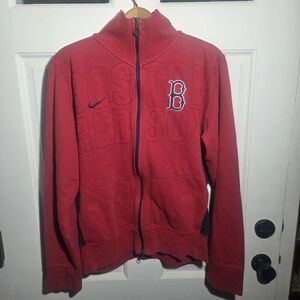 Nike Team Boston Red Sox Full Zip Sweatshirt Red/Navy Mens MLB Size M